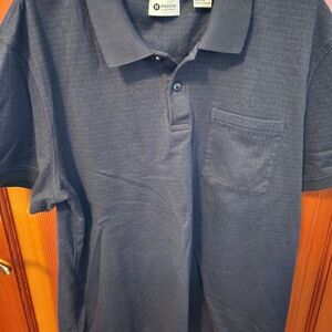 Haggar Polo Shirt Short Sleeve, Grey, Casual Size L